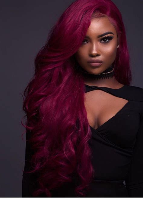 dark red hair ideas|dark red hair black girl.